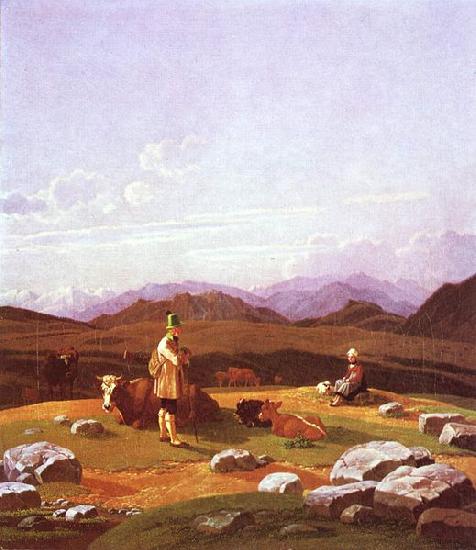 Wilhelm von Kobell Jager auf der Hochalm Sweden oil painting art